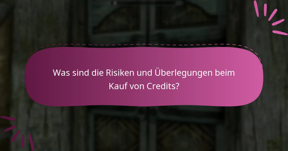 Was sind die Risiken und Überlegungen beim Kauf von Credits?